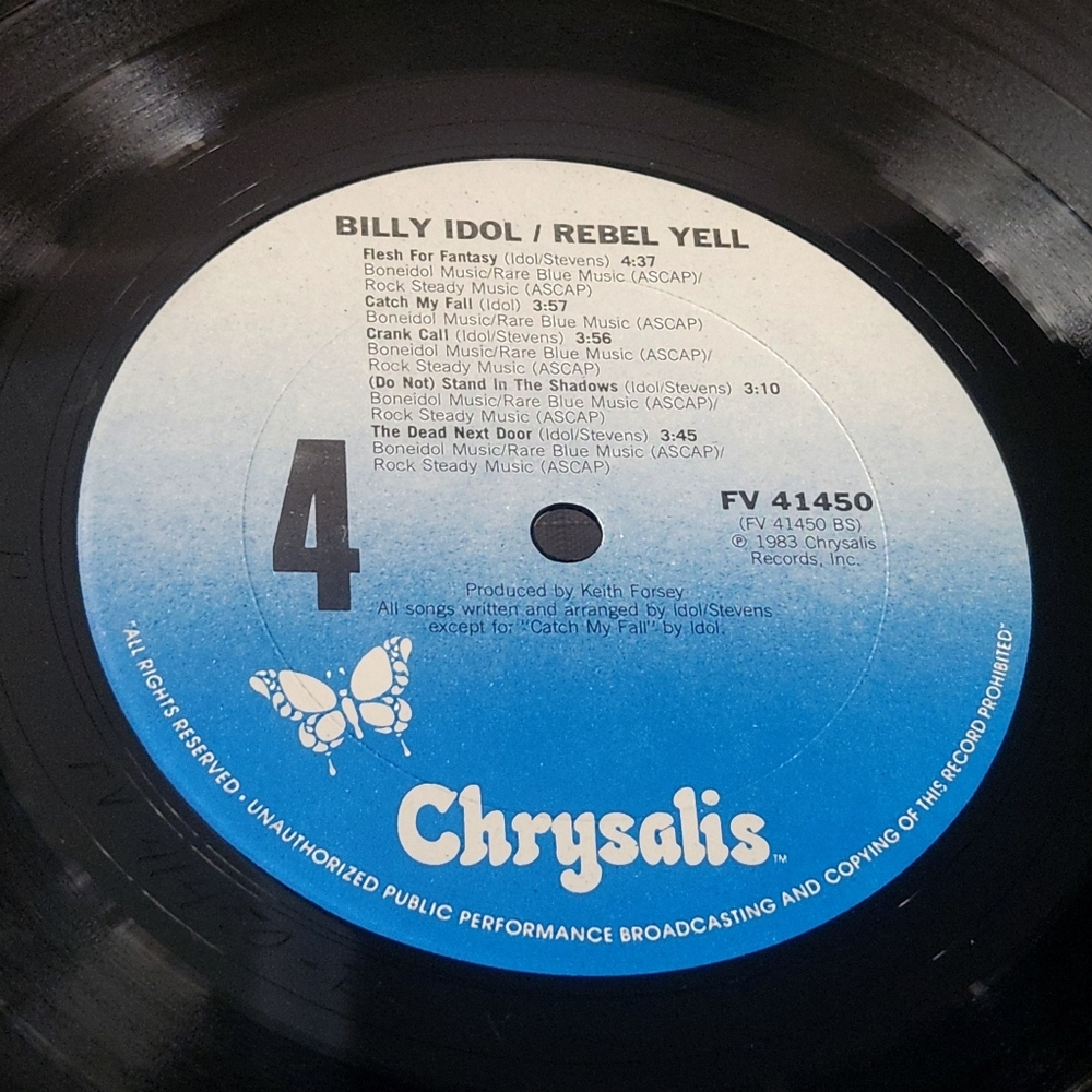 BILLY IDOL Rebel Yell Vinyl LP 1983 Chrysalis Records FV 41450 Lyric Punk Rock - Picture 8 of 10